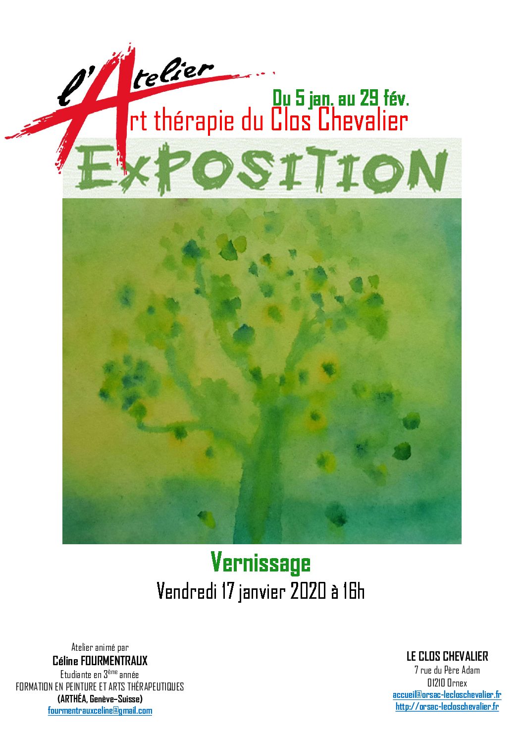 EXPOSITION DE L’ATELIER ART THÉRAPIE DU CLOS CHEVALIER