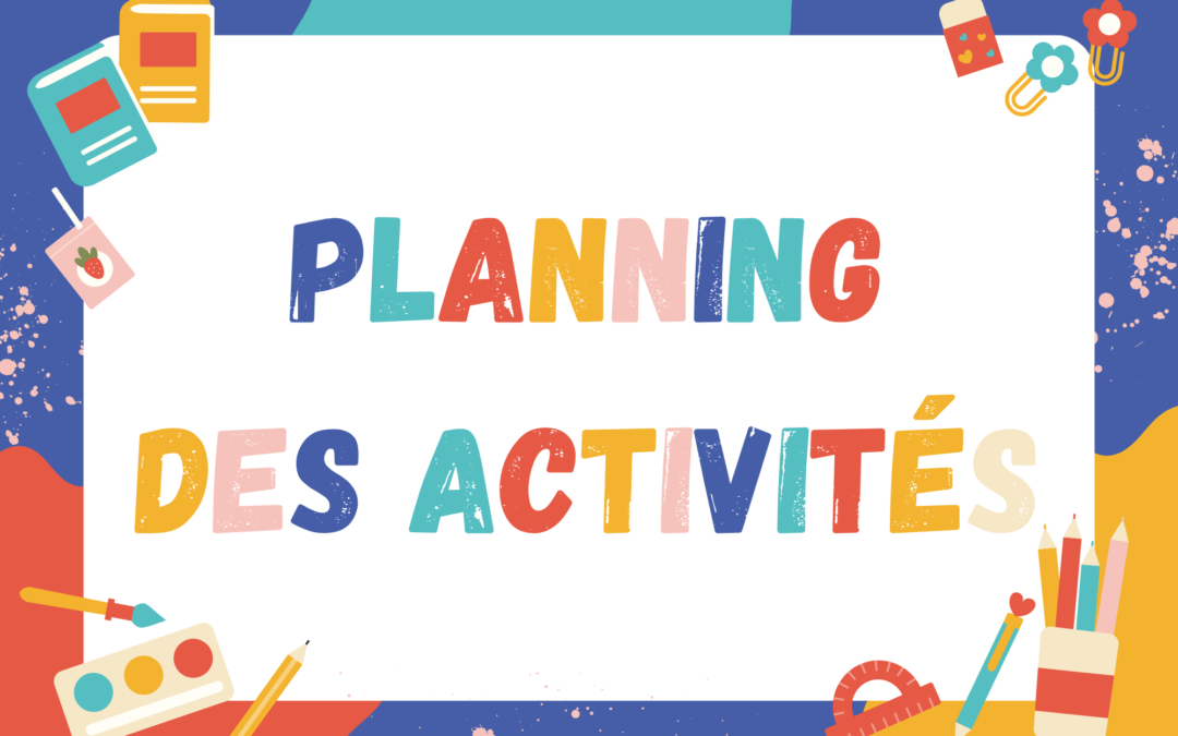 Planning Animation du 8 Septembre au 14 Septembre